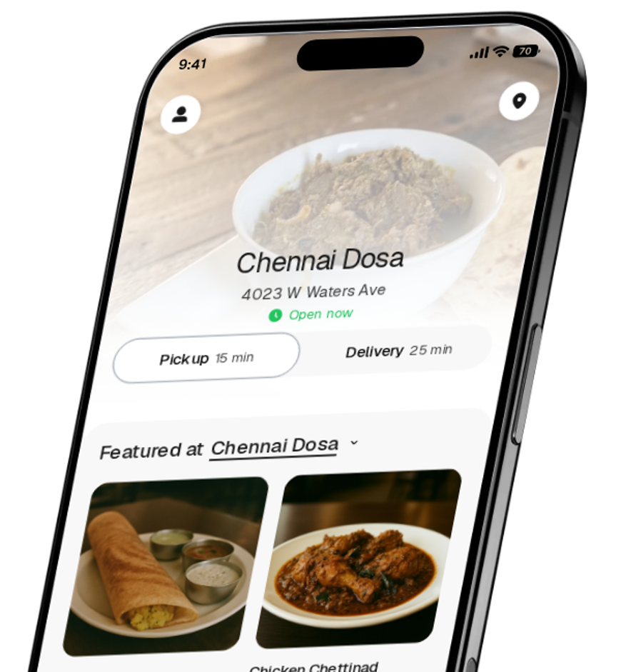 Chennai Dosa app preview